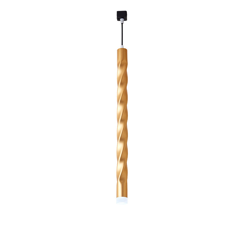 Lumière suspendue à LED en spirale en aluminium et cristal créatif contemporain avec lumière diffuse pour salle à manger et chevet 