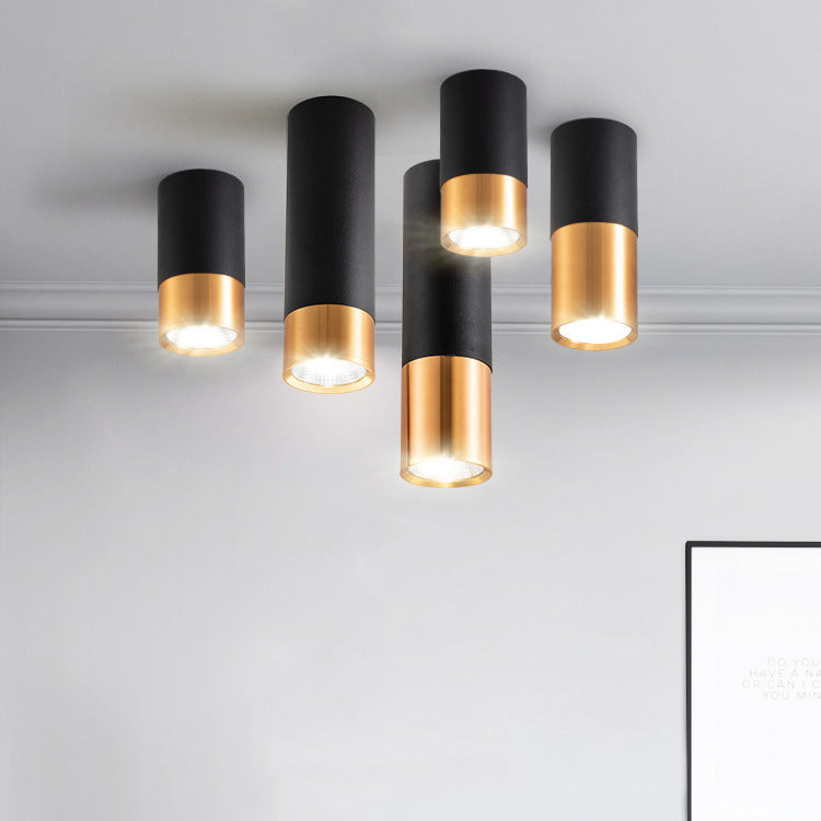 Contemporary Nordic Aluminum Glass Cylindrical LED Flush Mount Ceiling Light Spotlight For Hallway &amp; Living Room