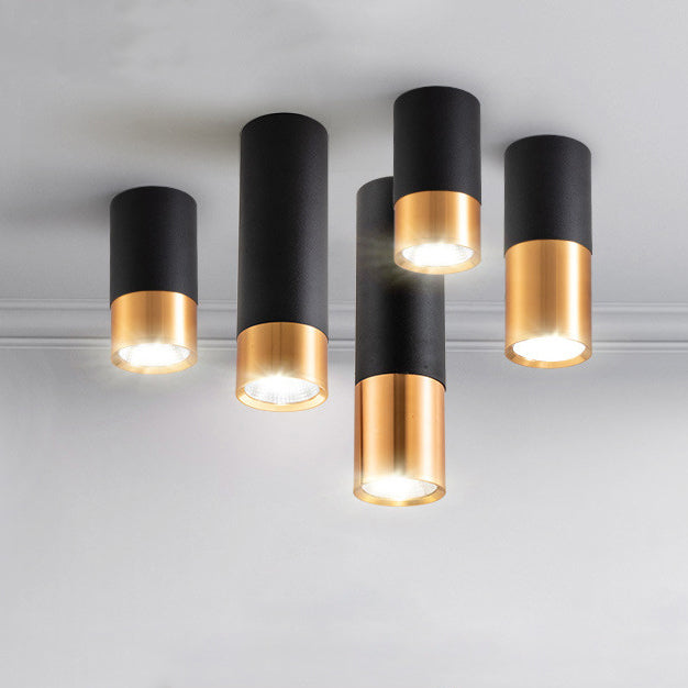 Contemporary Nordic Aluminum Glass Cylindrical LED Flush Mount Ceiling Light Spotlight For Hallway &amp; Living Room