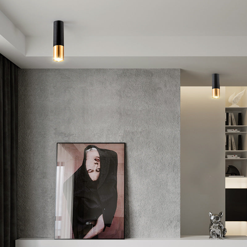 Contemporary Nordic Aluminum Glass Cylindrical LED Flush Mount Ceiling Light Spotlight For Hallway &amp; Living Room