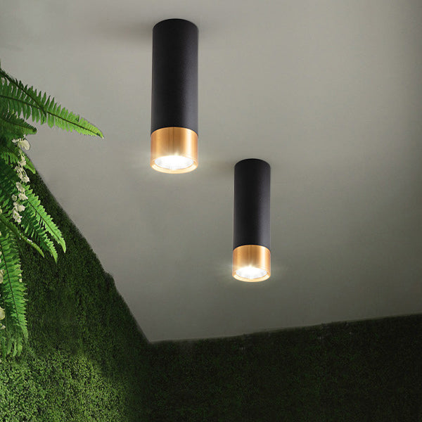 Contemporary Nordic Aluminum Glass Cylindrical LED Flush Mount Ceiling Light Spotlight For Hallway &amp; Living Room