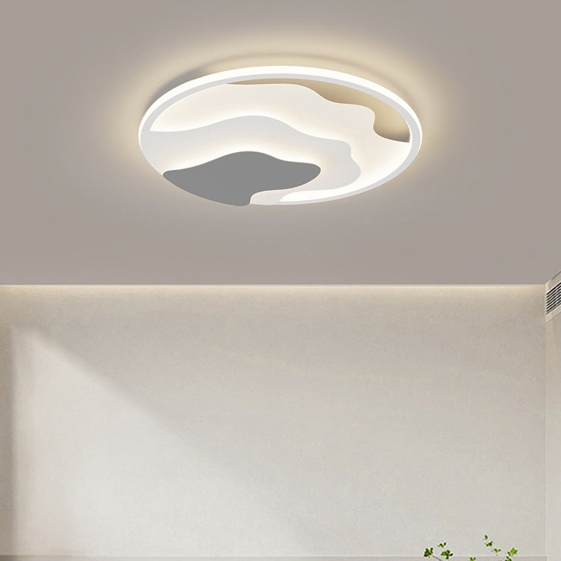 Modern Art Deco Iron & Silicone Cloud-Inspired Rectangular Square Round LED Flush Mount Ceiling Light For Bedroom & Living Room