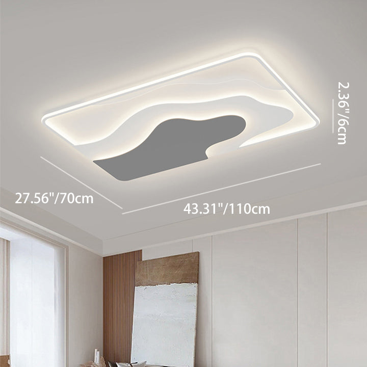 Lustre de plafond LED moderne Art Déco en fer et silicone inspiré des nuages, de forme rectangulaire, carrée ou ronde, pour chambre et salon 