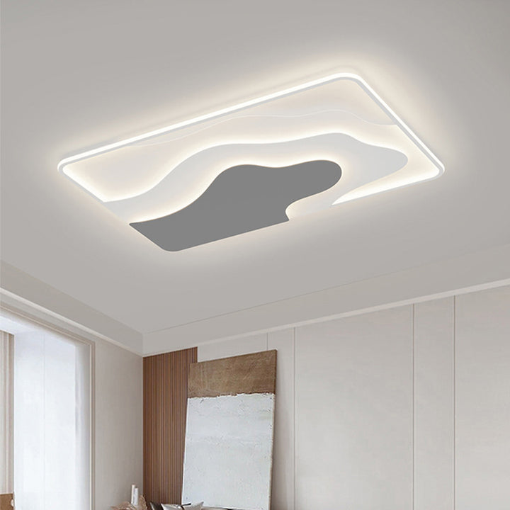 Lustre de plafond LED moderne Art Déco en fer et silicone inspiré des nuages, de forme rectangulaire, carrée ou ronde, pour chambre et salon 