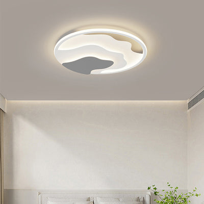 Modern Art Deco Iron & Silicone Cloud-Inspired Rectangular Square Round LED Flush Mount Ceiling Light For Bedroom & Living Room