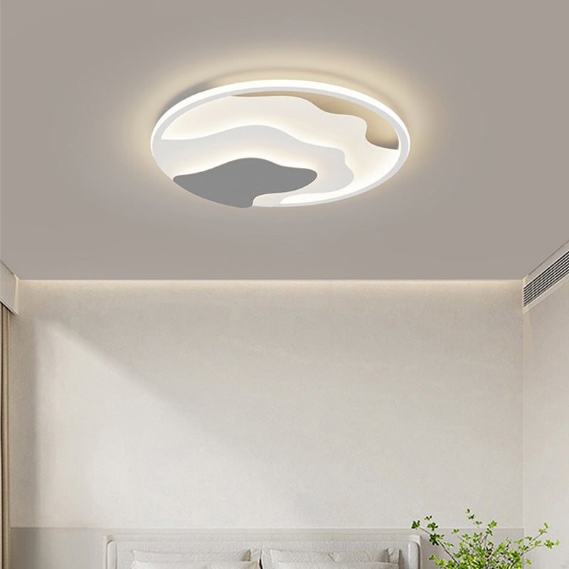 Modern Art Deco Iron & Silicone Cloud-Inspired Rectangular Square Round LED Flush Mount Ceiling Light For Bedroom & Living Room