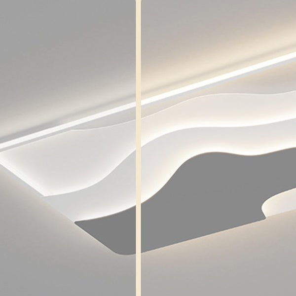 Lustre de plafond LED moderne Art Déco en fer et silicone inspiré des nuages, de forme rectangulaire, carrée ou ronde, pour chambre et salon 