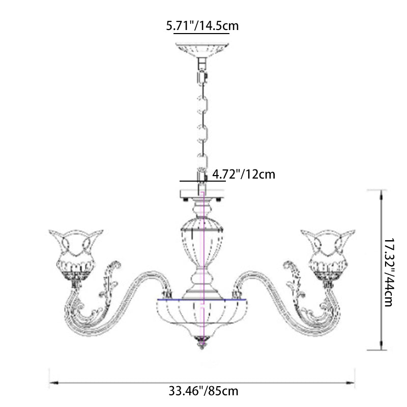 Traditional European Brass Glass Floral 3/8/10-Light Chandelier For Living Room And Bedroom
