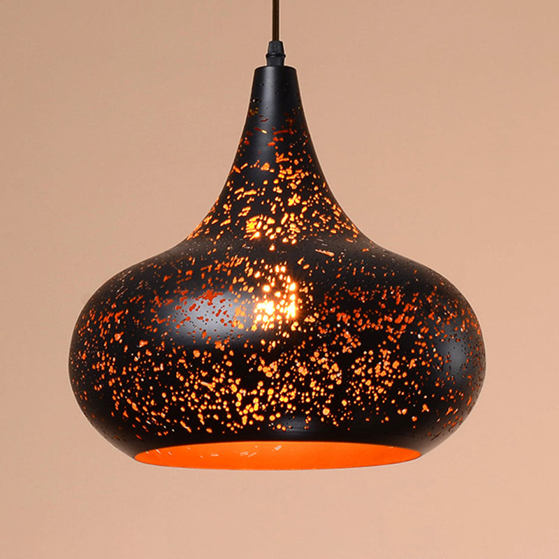 Contemporary Retro Iron Dome Shade 1-Light Pendant Light For Dining Room