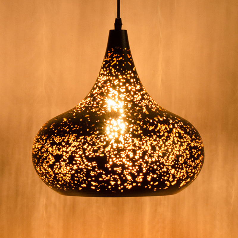 Contemporary Retro Iron Dome Shade 1-Light Pendant Light For Dining Room