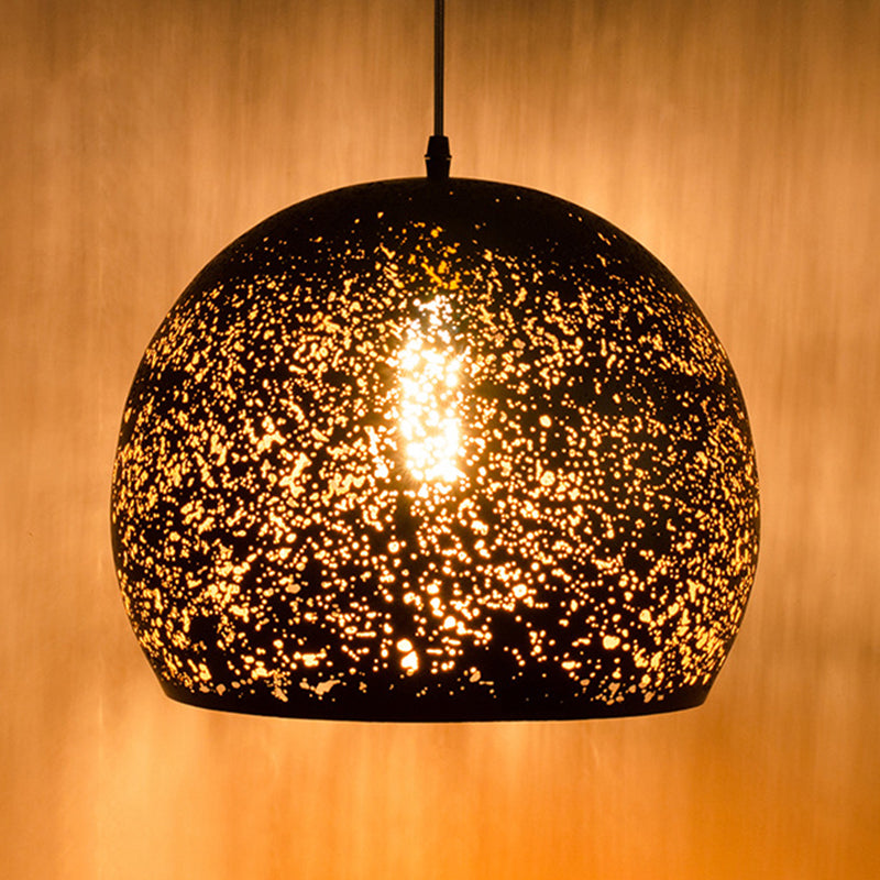 Contemporary Retro Iron Dome Shade 1-Light Pendant Light For Dining Room