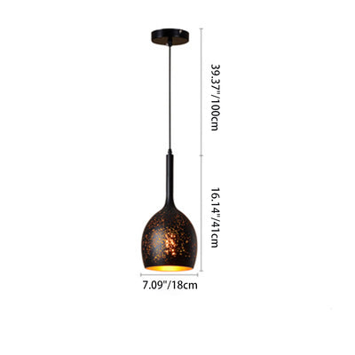 Contemporary Retro Iron Dome Shade 1-Light Pendant Light For Dining Room