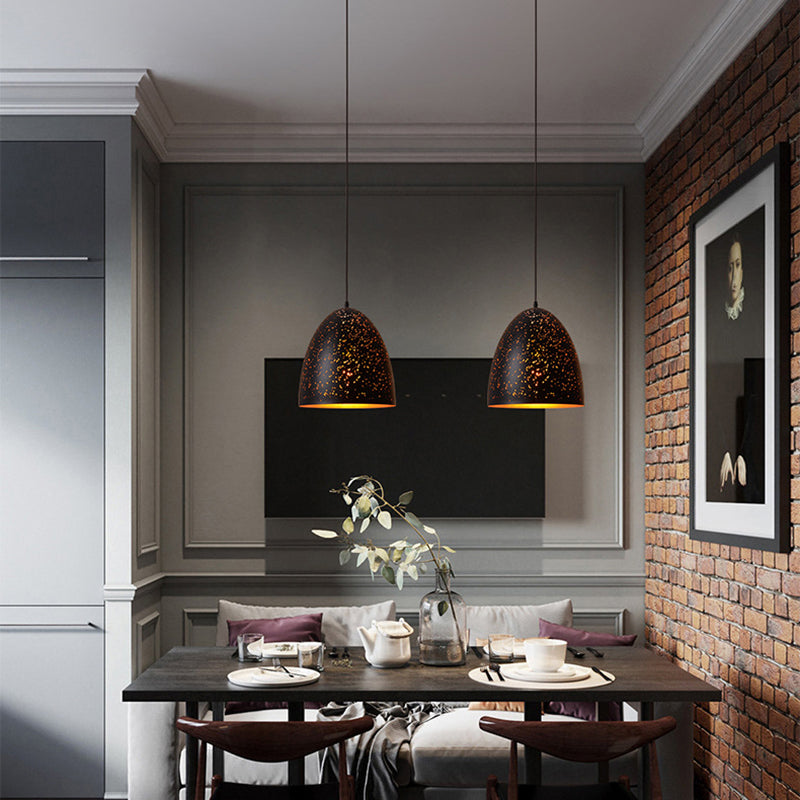 Contemporary Retro Iron Dome Shade 1-Light Pendant Light For Dining Room