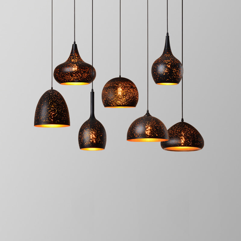 Contemporary Retro Iron Dome Shade 1-Light Pendant Light For Dining Room