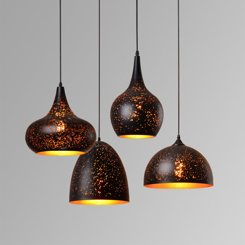 Contemporary Retro Iron Dome Shade 1-Light Pendant Light For Dining Room