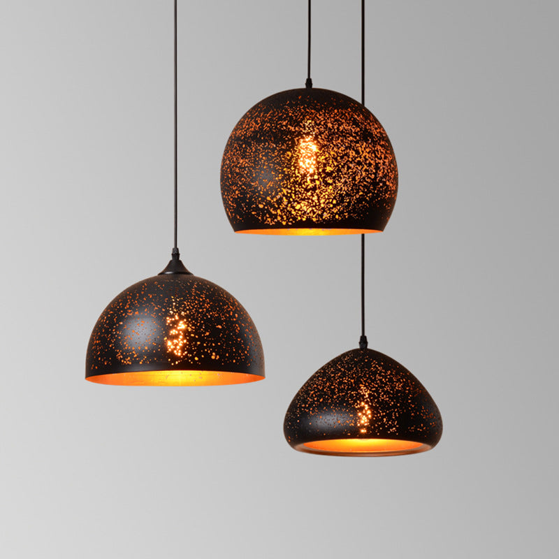 Contemporary Retro Iron Dome Shade 1-Light Pendant Light For Dining Room