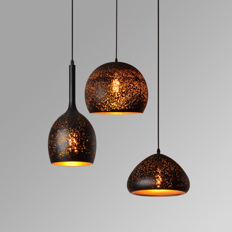 Contemporary Retro Iron Dome Shade 1-Light Pendant Light For Dining Room