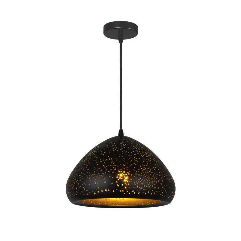 Contemporary Retro Iron Dome Shade 1-Light Pendant Light For Dining Room