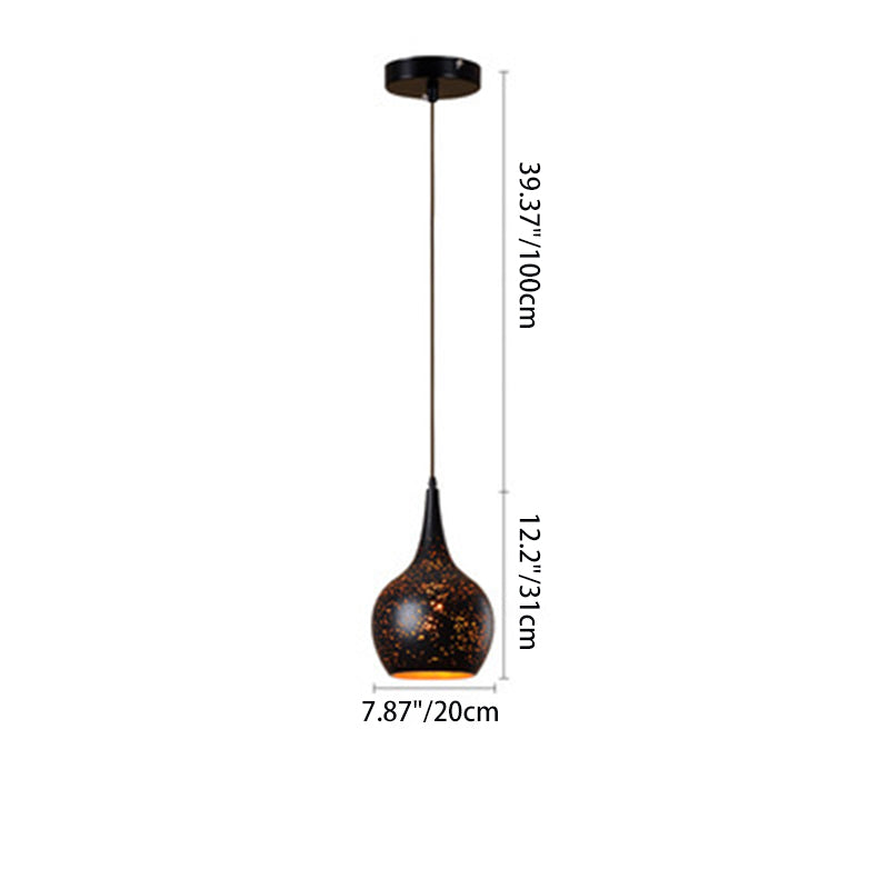 Contemporary Retro Iron Dome Shade 1-Light Pendant Light For Dining Room