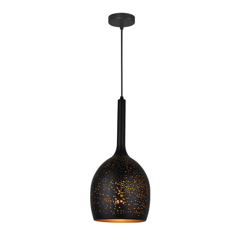 Contemporary Retro Iron Dome Shade 1-Light Pendant Light For Dining Room
