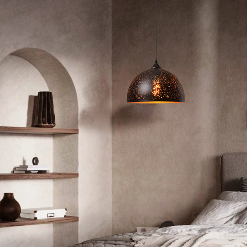 Contemporary Retro Iron Dome Shade 1-Light Pendant Light For Dining Room