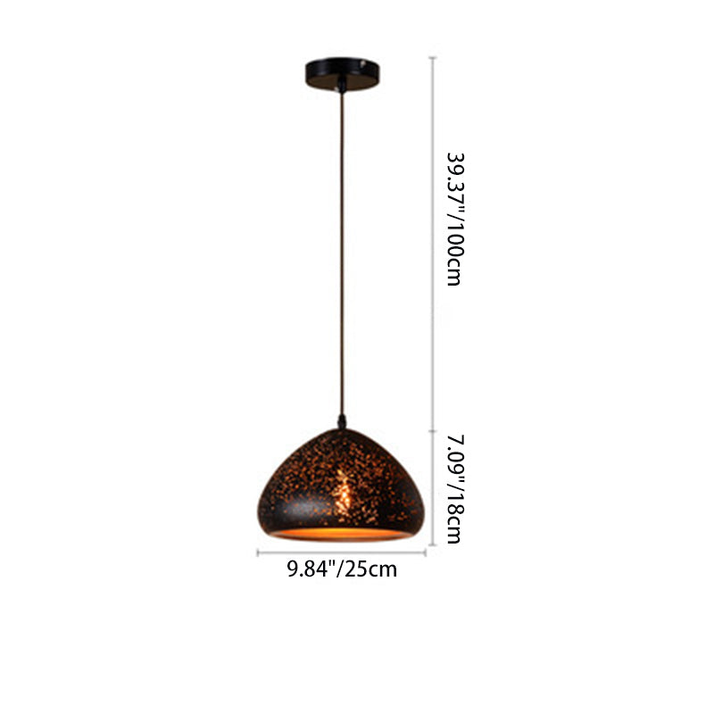 Contemporary Retro Iron Dome Shade 1-Light Pendant Light For Dining Room