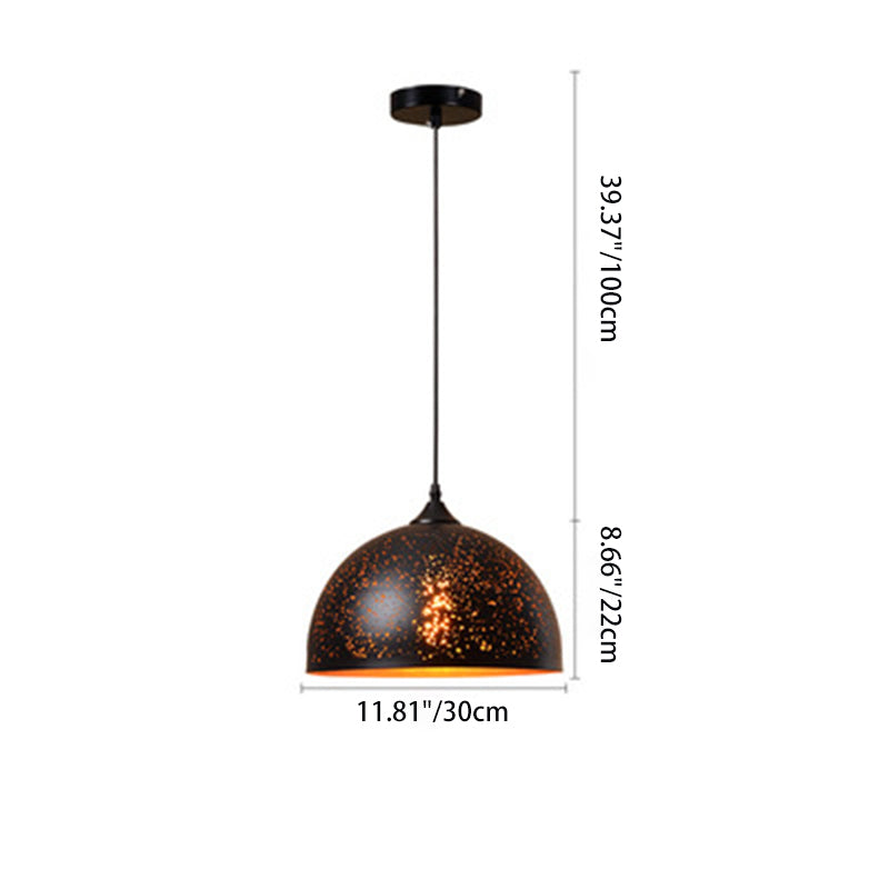 Contemporary Retro Iron Dome Shade 1-Light Pendant Light For Dining Room