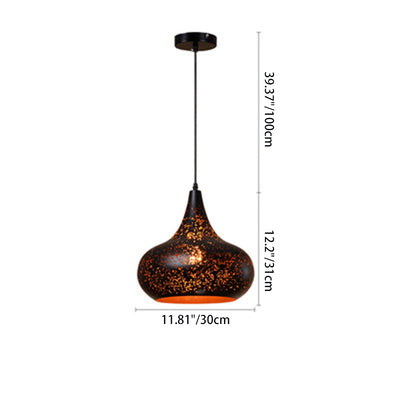 Contemporary Retro Iron Dome Shade 1-Light Pendant Light For Dining Room