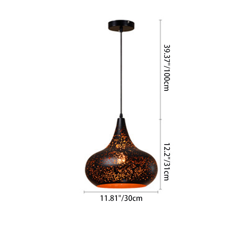 Contemporary Retro Iron Dome Shade 1-Light Pendant Light For Dining Room