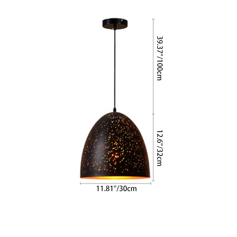 Contemporary Retro Iron Dome Shade 1-Light Pendant Light For Dining Room
