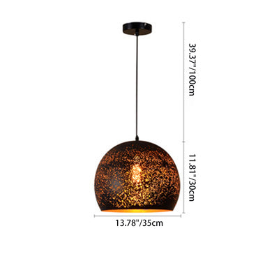 Contemporary Retro Iron Dome Shade 1-Light Pendant Light For Dining Room