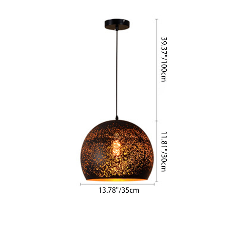 Contemporary Retro Iron Dome Shade 1-Light Pendant Light For Dining Room