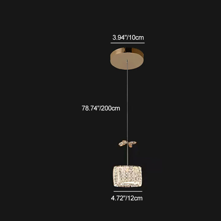 ثريا حديثة فاخرة من الكريستال والفولاذ المقاوم للصدأ على شكل بتلة أسطوانة قطرات المطر LED لغرفة الطعام وغرفة المعيشة 