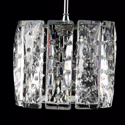 Modern Luxury Crystal & Stainless Steel Raindrop Cylinder Petal LED Chandelier Island Light For Dining Room & Living Room