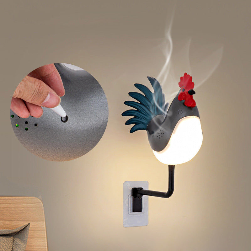 Contemporary Creative Rechargeable ABS & PC Rooster-Shaped LED Wall Sconce Lamp Night Light For Bedroom & Hallway