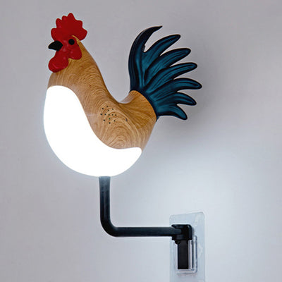 Contemporary Creative Rechargeable ABS & PC Rooster-Shaped LED Wall Sconce Lamp Night Light For Bedroom & Hallway