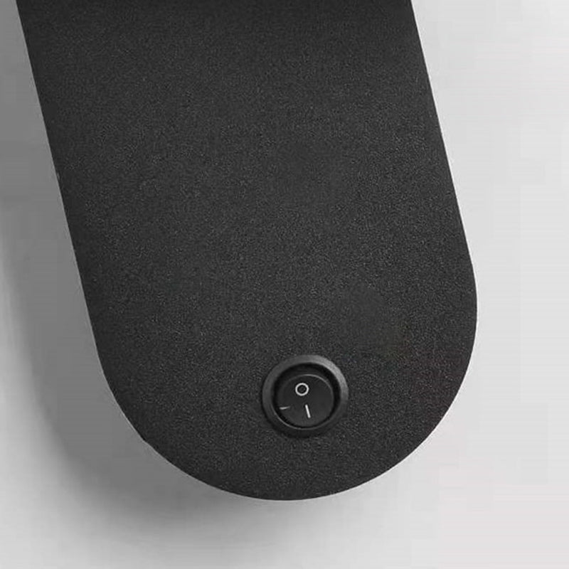 Moderne minimalistische zylindrische Wandleuchte aus Aluminium &amp; Eisen mit LED-Spotlight für das Bett 