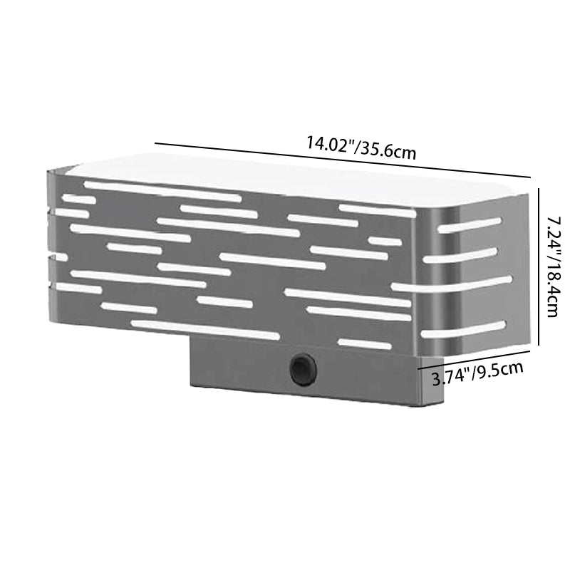 Contemporary Industrial Iron & Acrylic Rectangular Hollow 1/2-Light Wall Sconce Lamp For Bedside
