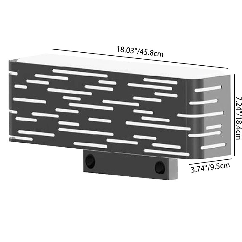 Contemporary Industrial Iron & Acrylic Rectangular Hollow 1/2-Light Wall Sconce Lamp For Bedside