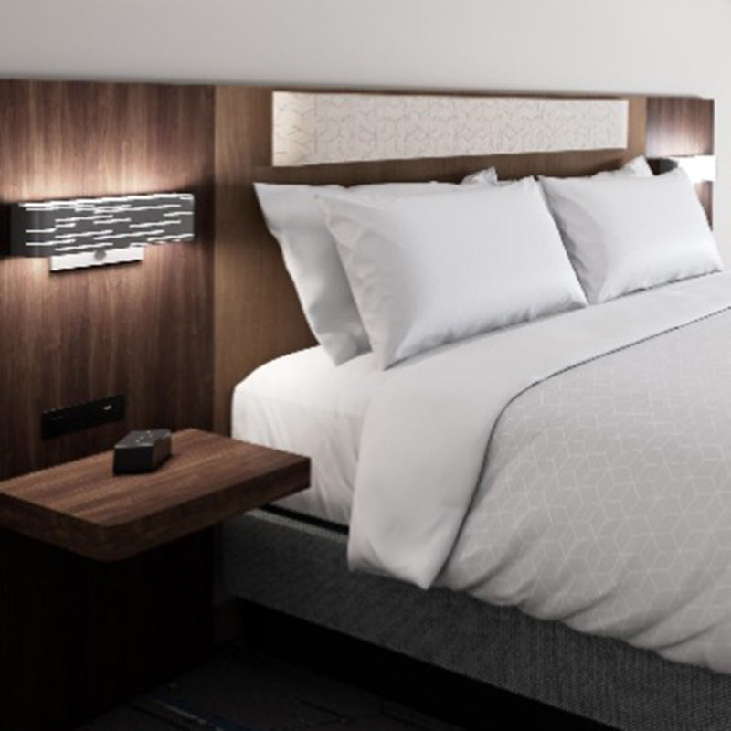 Zeitgenössische industrielle Eisen- &amp; Acryl-Rechteck-Hohl 1/2-Licht Wandleuchte für das Bett 