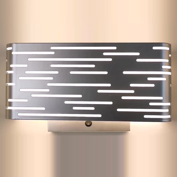 Zeitgenössische industrielle Eisen- &amp; Acryl-Rechteck-Hohl 1/2-Licht Wandleuchte für das Bett 