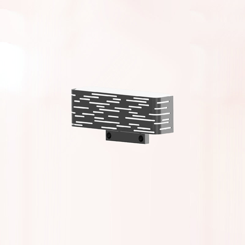 Contemporary Industrial Iron & Acrylic Rectangular Hollow 1/2-Light Wall Sconce Lamp For Bedside