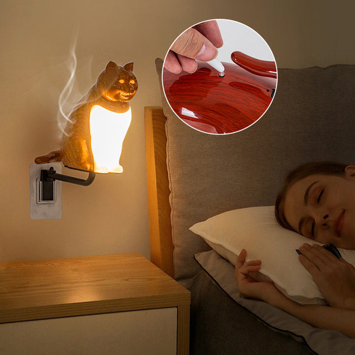 Zeitgenössische kreative wiederaufladbare ABS &amp; PC Glückskatze LED Wandleuchte Nachtlicht für Schlafzimmer &amp; Flur 