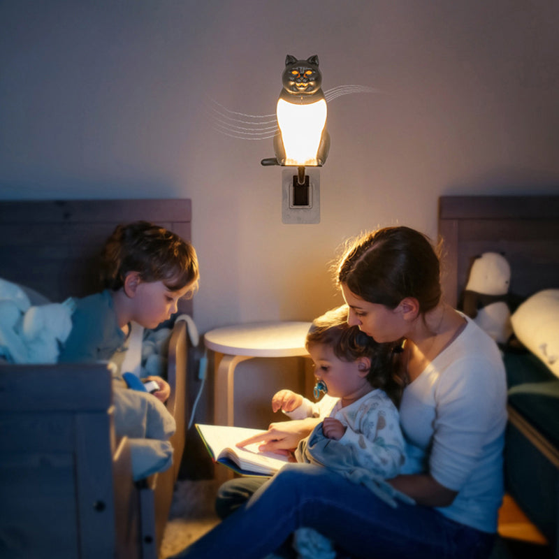 Contemporary Creative Rechargeable ABS & PC Lucky Cat LED Wall Sconce Lamp Night Light For Bedroom & Hallway
