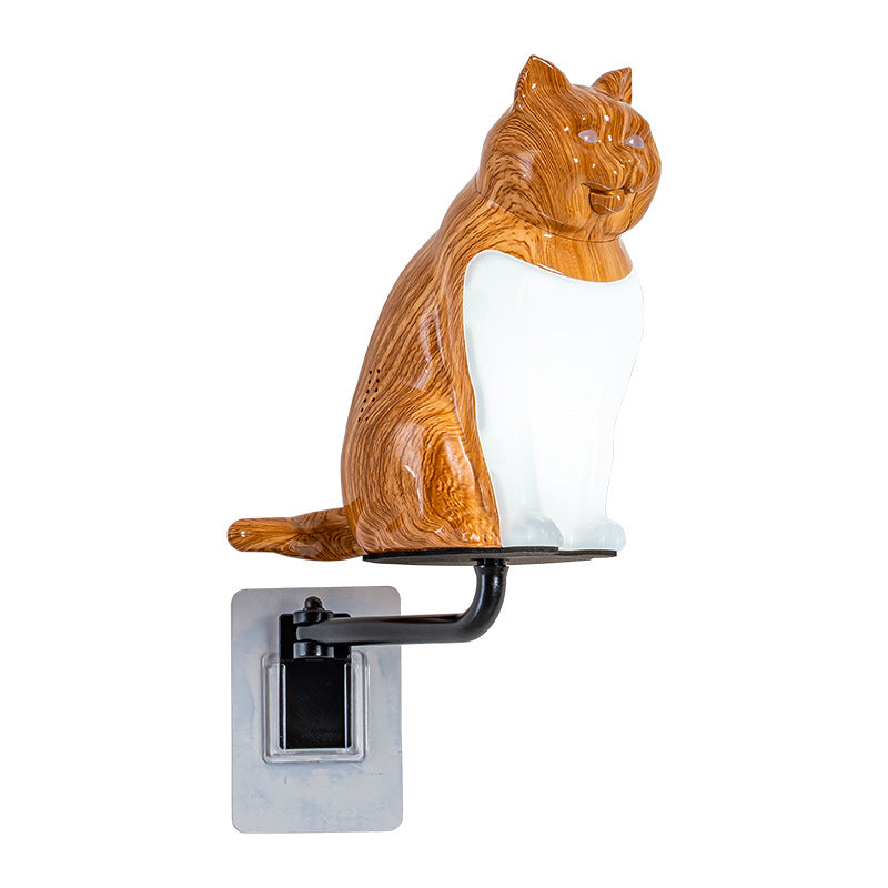 Contemporary Creative Rechargeable ABS & PC Lucky Cat LED Wall Sconce Lamp Night Light For Bedroom & Hallway