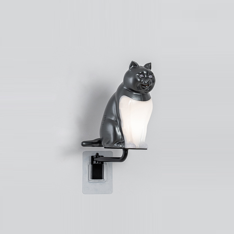Contemporary Creative Rechargeable ABS & PC Lucky Cat LED Wall Sconce Lamp Night Light For Bedroom & Hallway