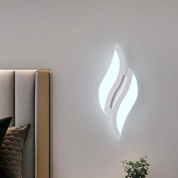 Moderna Minimalista Lámpara de Aplique de Pared LED en Forma de Hoja de Hierro y Acrílico Para Dormitorio y Sala de Estar 
