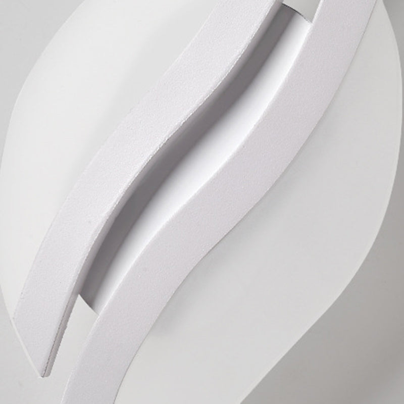 Modern Minimalist Iron & Acrylic Leaf-Shaped LED Wall Sconce Lamp For Bedroom & Living Room