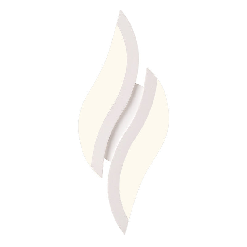 Applique murale moderne minimaliste en fer et acrylique en forme de feuille à LED pour chambre et salon 