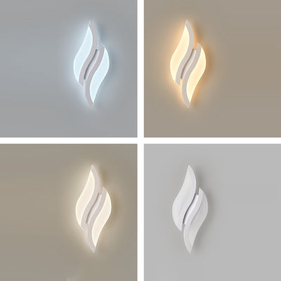 Modern Minimalist Iron & Acrylic Leaf-Shaped LED Wall Sconce Lamp For Bedroom & Living Room